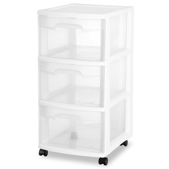 Sterilite 3 Drawer Cart, White - Picture 2 of 4